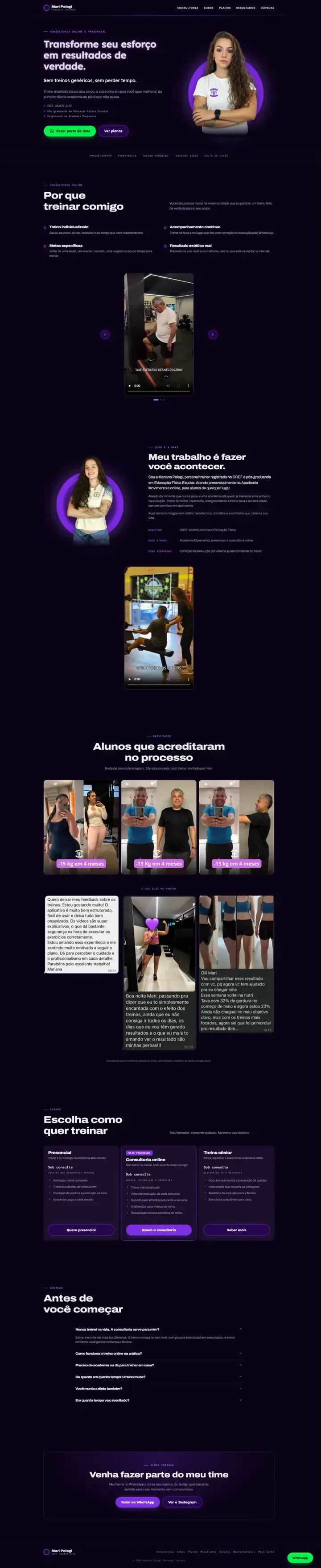 Página do projeto Mari Pelegi