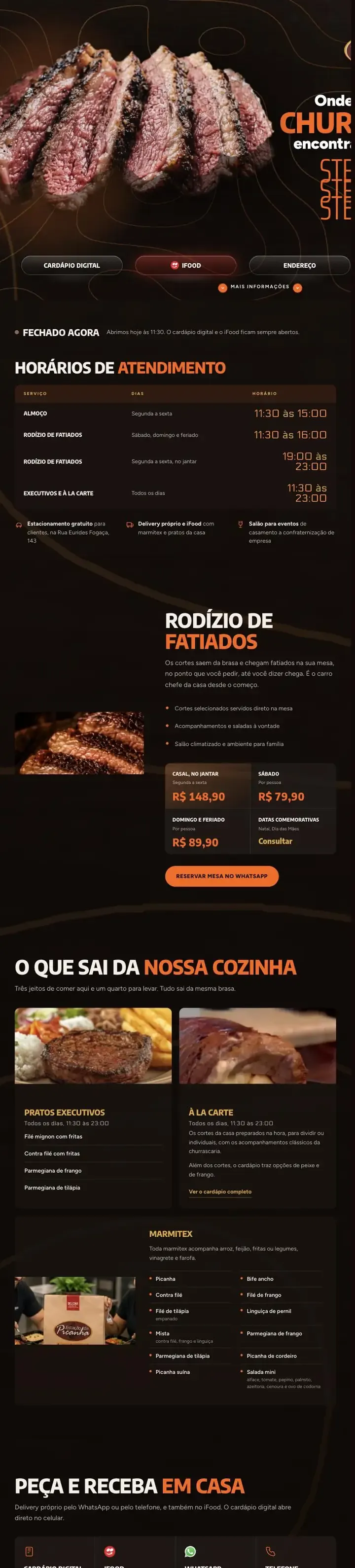 Página do projeto Estação da Picanha